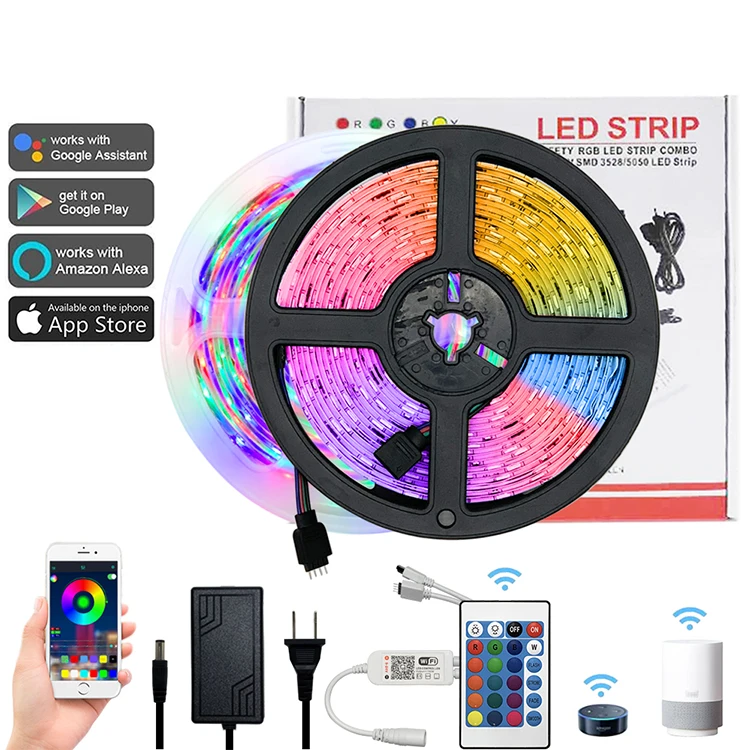 Promotional various durable using colorful conversion remote music control 44 keys flexible led strip cob 12v light