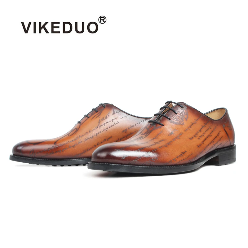 

Vikeduo Hand Made Fall Footwear Refresh Real Leather Dress Footwear US Shoe Size Officer Mens Brown Oxford Shoes