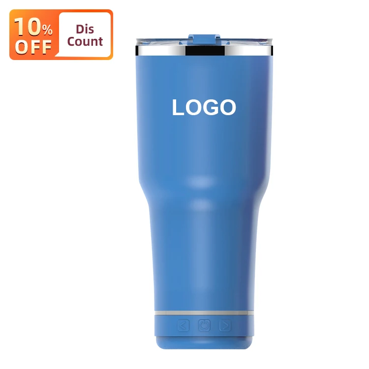 

Private Label Customization Luxury Blue tooth Speakers Vacuum Thermos Insulation Bottle Cup with your Logo