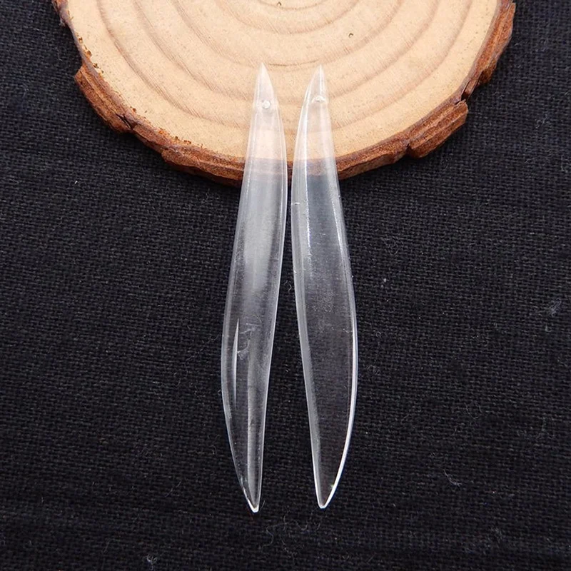 

60x7mm Marquise White Quartz Crystal Gemstone Pendant Beads for Earring Making