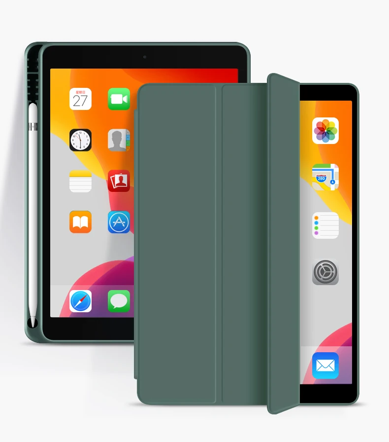 

With Pencil Holder PU Leather Smart Cover Pen Slot for ipad case 102 inch