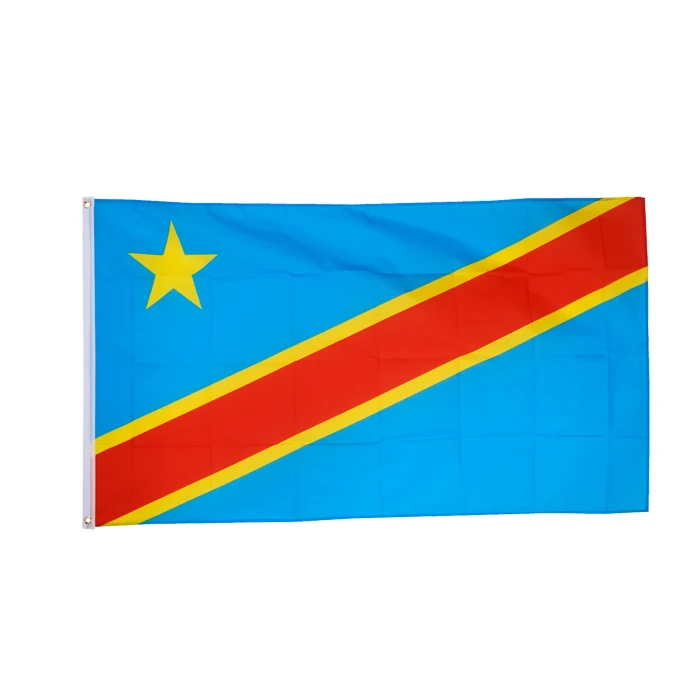 

Customized 3X5 Polyester Fabric Printing Congo Kinshasa Democratic Republic of Congo Flag, Custom color