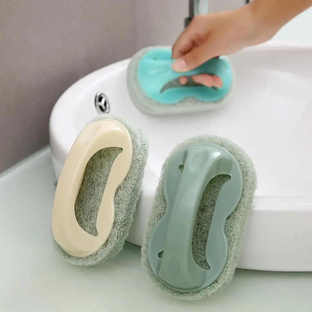 

Handle Sponge Brush Household Cleaning For Kitchen Dish Pot Scrubber Bathroom Tile Shower Bathtub Scouring Brush, Colors