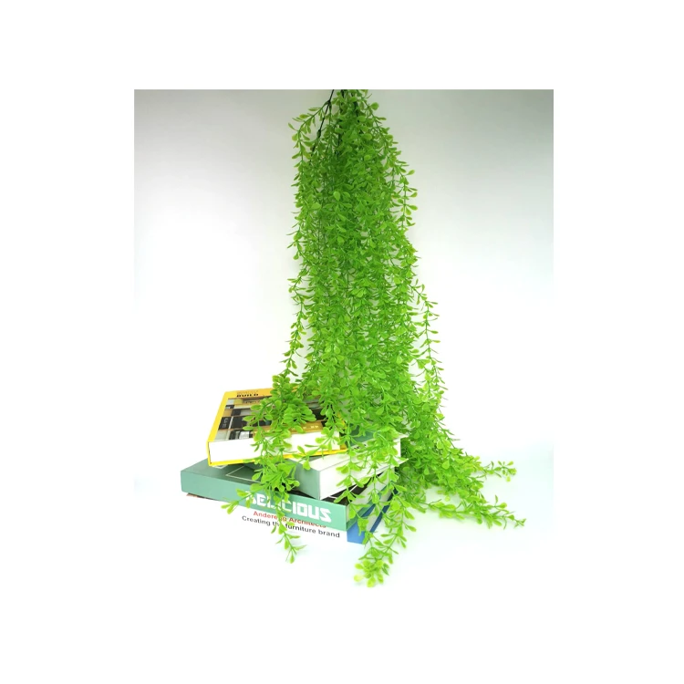

Artificial Weeping Willow Plastic Plants Greenery Leaves Faux Hanging Vine Ivy Garland UV Resistant for Home Indoor Outdoo, Green color