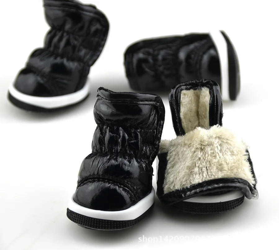 

Dog Winter Shoes Fashion Snow Boots Pets Warmth Walking Shoes Creased Space Leather Pets Thermal Non-slip cotton Shoes