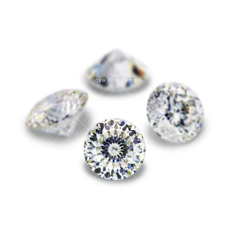 

all size white loose moissanite round vvs lab grown diamond price per carat GH color portuguese cut moissanite
