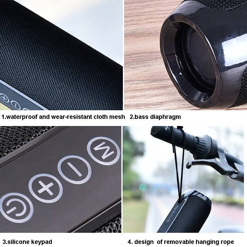 Waterproof Bluetooth Speaker Portable outdoor Rechargeable Wireless Speakers Soundbar Subwoofer Loudspeaker TF MP3 Built-in Mic - ANKUX.COM