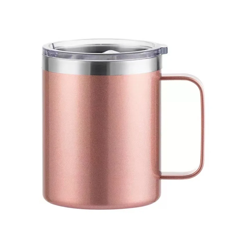 

Hot Sell Custom 12oz Stainless Steel Insulated Coffee Mug with Handle Double Wall Vacuum Travel Mug with Lid, Customized logo