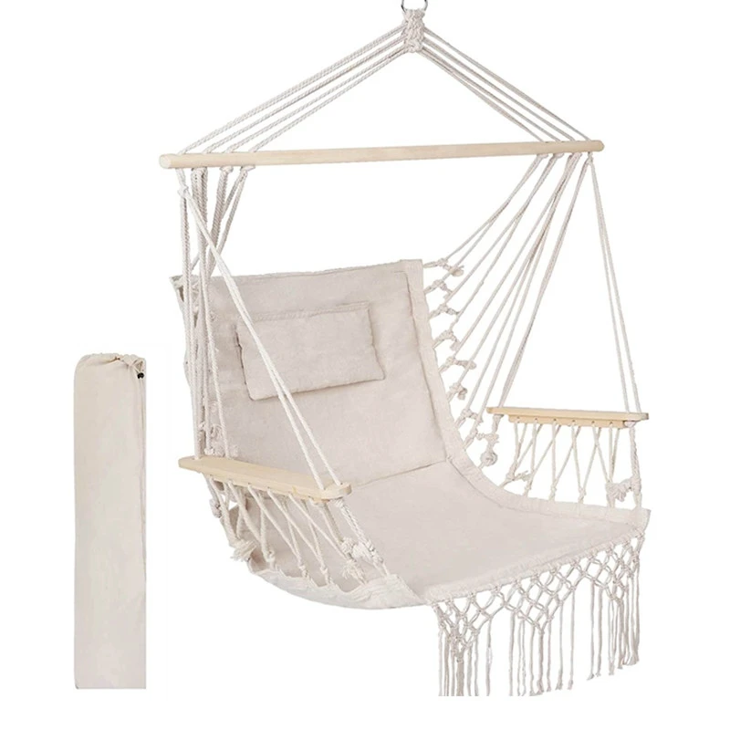 

Hot sale portable Polyester cotton 90*50cm hammock chair hanging rope swing seat, Multi-colors