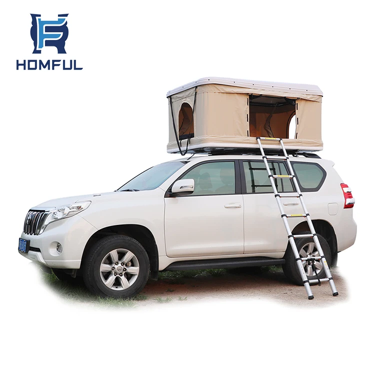 
HOMFUL 24 months Guarantee Travelling Foldable Car Roof Top Tent Hard Shell with free ladder  (62299361514)