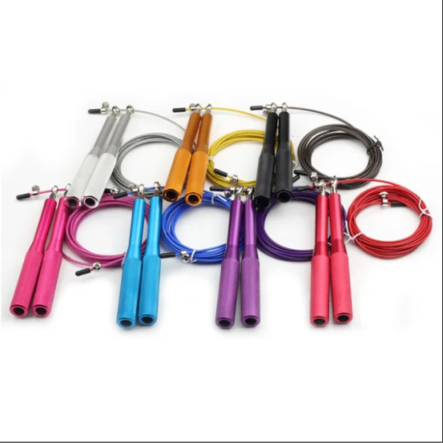 

Hot Sale Aluminum Jump Skipping Rope Handle Steel Wire Fast Speed Jumping Ropes With Custom Logo