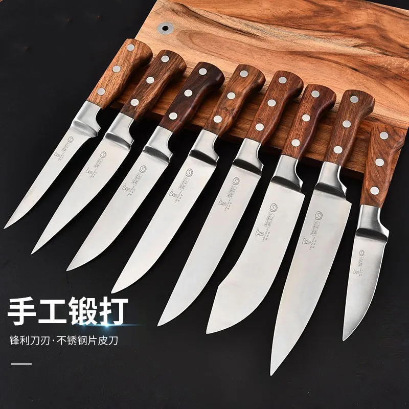 

Kitchen Slaughter Boning Butcher Knife 5cr Steel Wooden Handle Vegetable Meat Yangjiang Stainless Steel Wood 11-18cm 2 Pcs