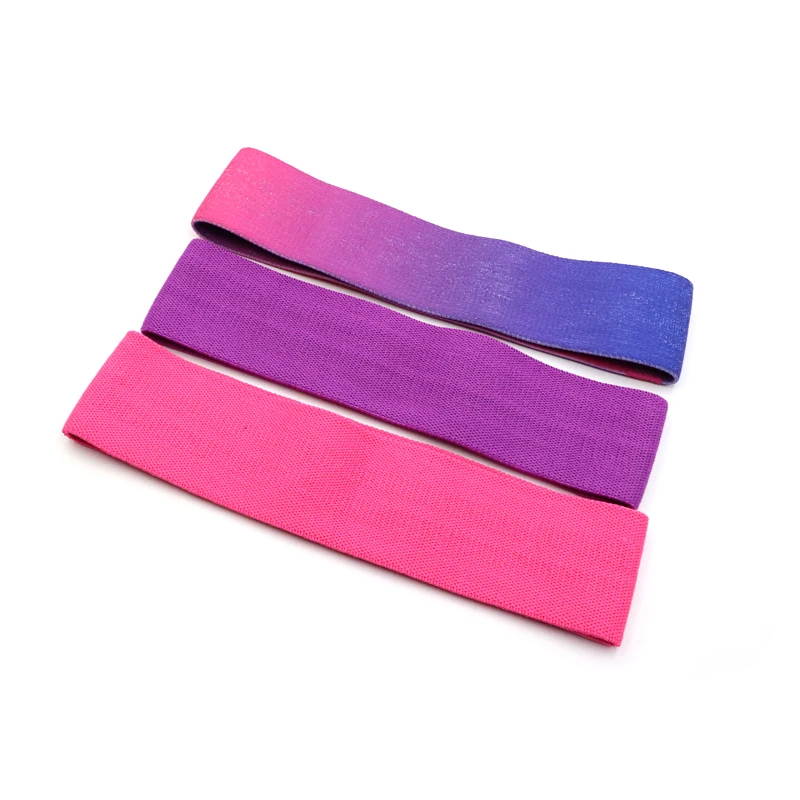 

Custom Logo Set of 3 Exercise Fitness Hip Loop bands Fabric Booty Resistance Bands, Purple,pink,gradients