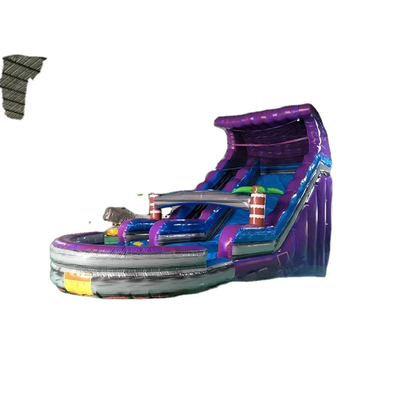 

16ft purple tropical water slide party monster inflatables
