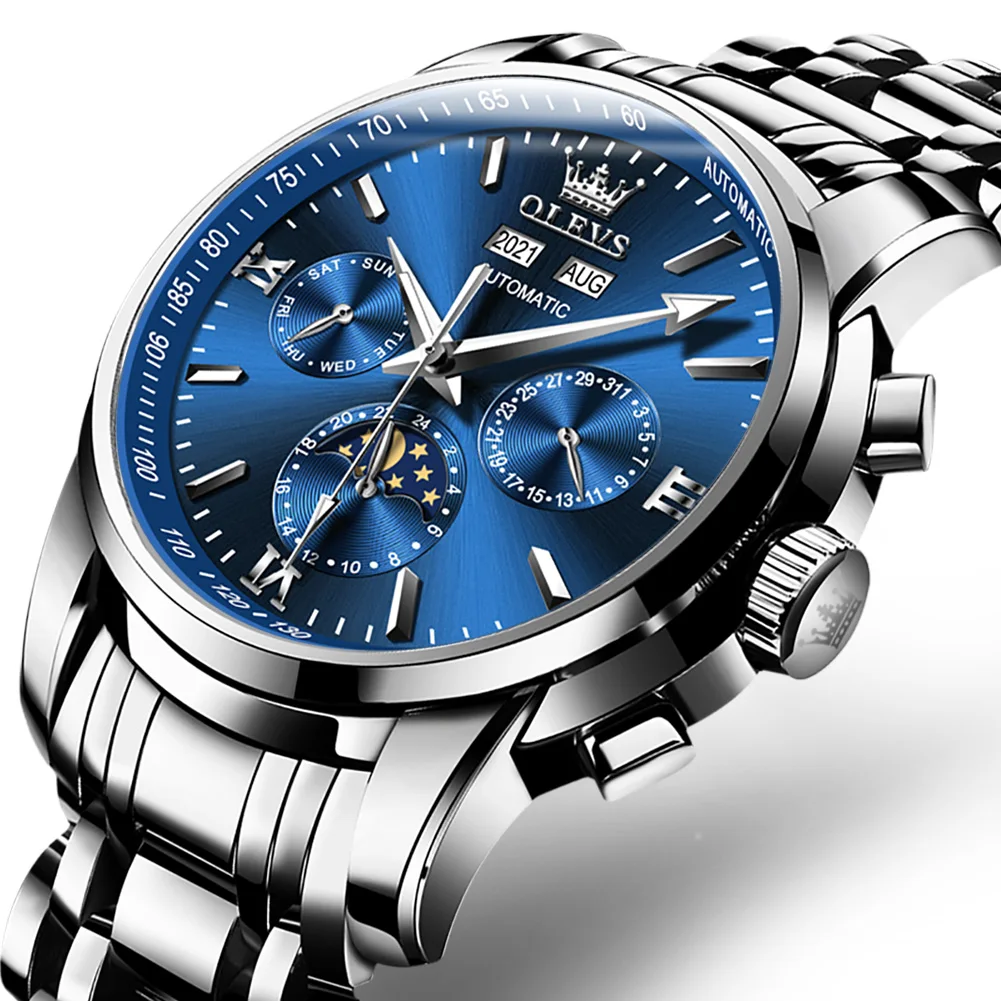 

Men Watch Olevs 6633 Automatic Mechanical OEM Watch Top Brand Stainless steel Luxury Reloj Hombres Calendar Men Wrist Watch