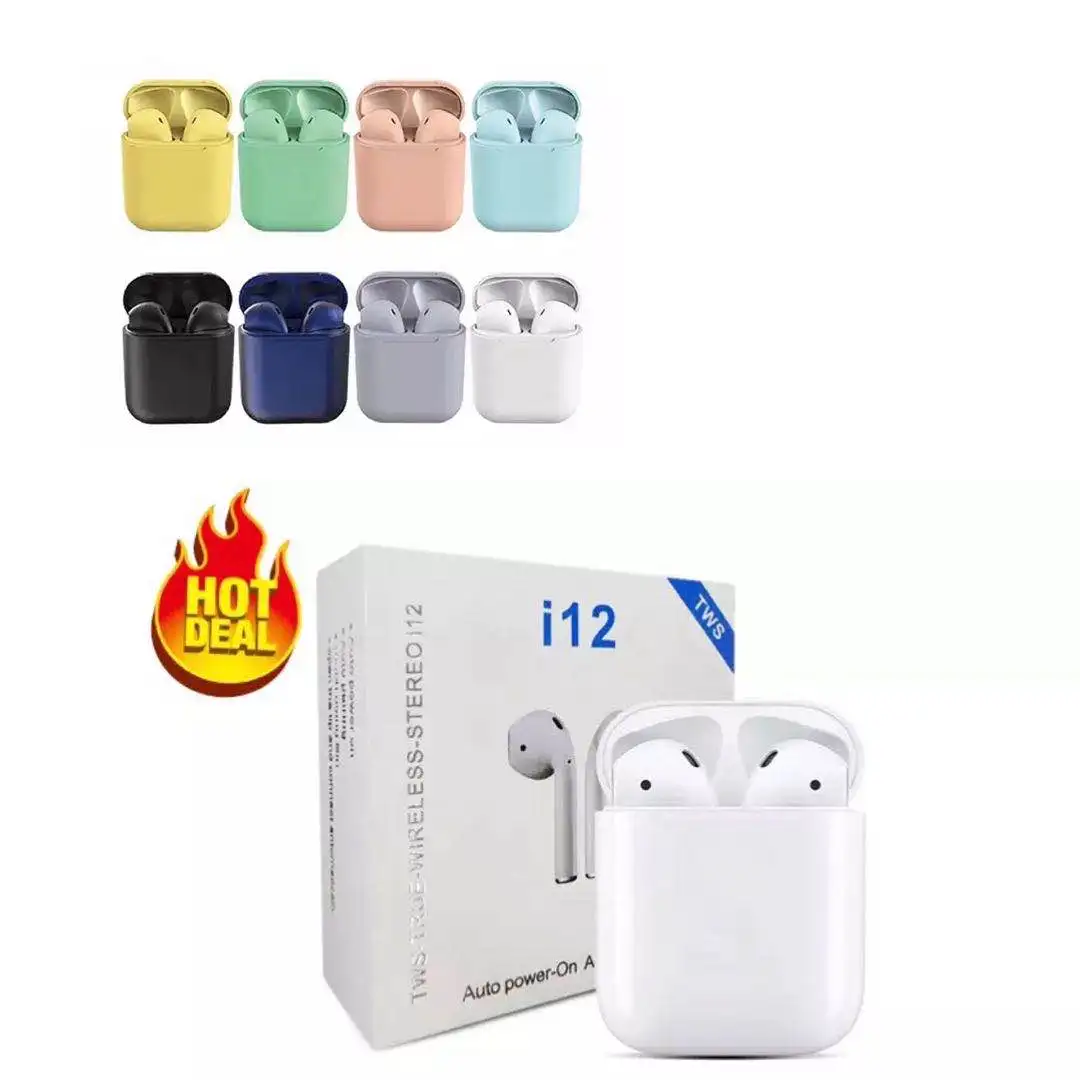 

Dropshipping Manufactur Fone Auricular I12 Inpods Tws Noir Blue Gold Wireless Earphone Ecouteur Earbuds Headphone, Black, white, red, green, pink, yellow, gray, light blue, dark blue