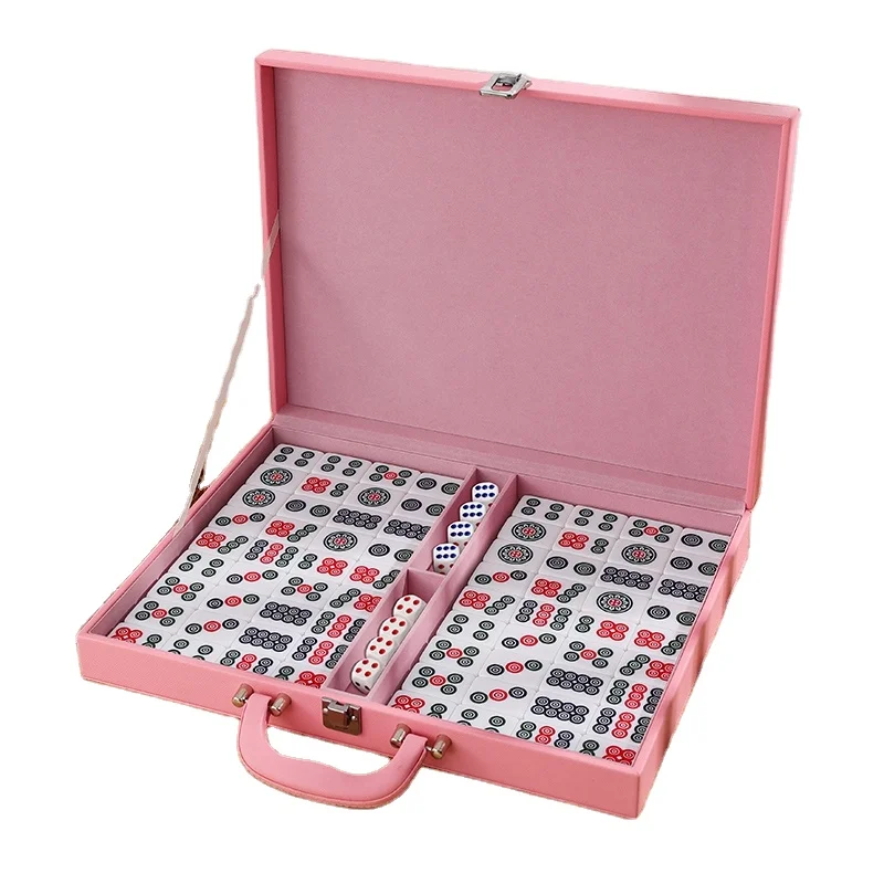 

Goldbox2021 wholesale customized high-grade leather mahjong storage box customized logo