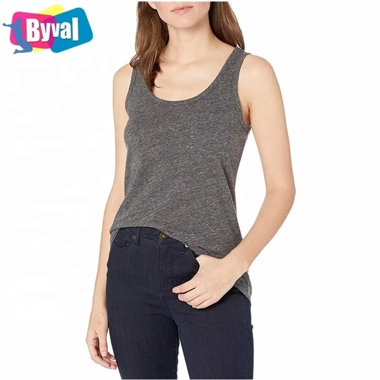 

BYVAL Summer Custom Logo Print Sleeveless Undershirts Casual Women's Basic 100% Cotton Scoop Neck Ladies Pocket Tank Tops