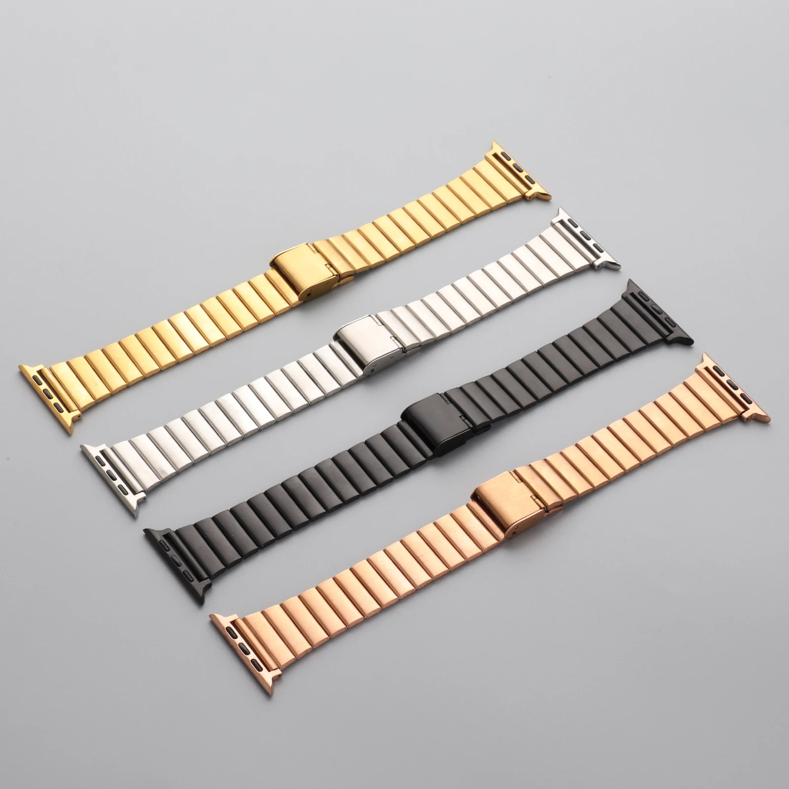 

With buckle slim luxury bracelet men stainless steel watch band for Apple watch
