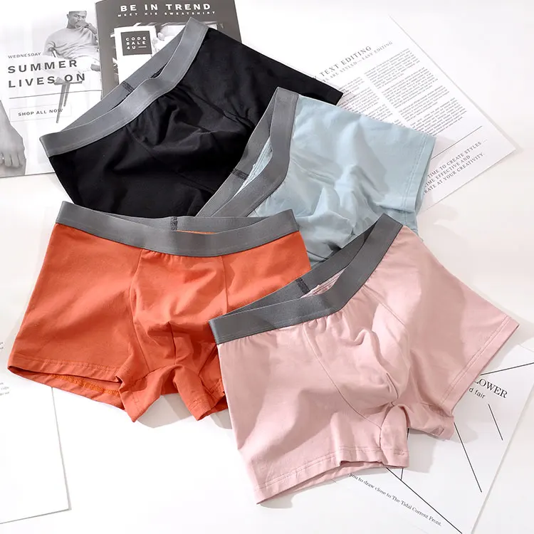 free sample custom logo wholesale seamless plus size sexy cotton mens underwear for men boxer shorts