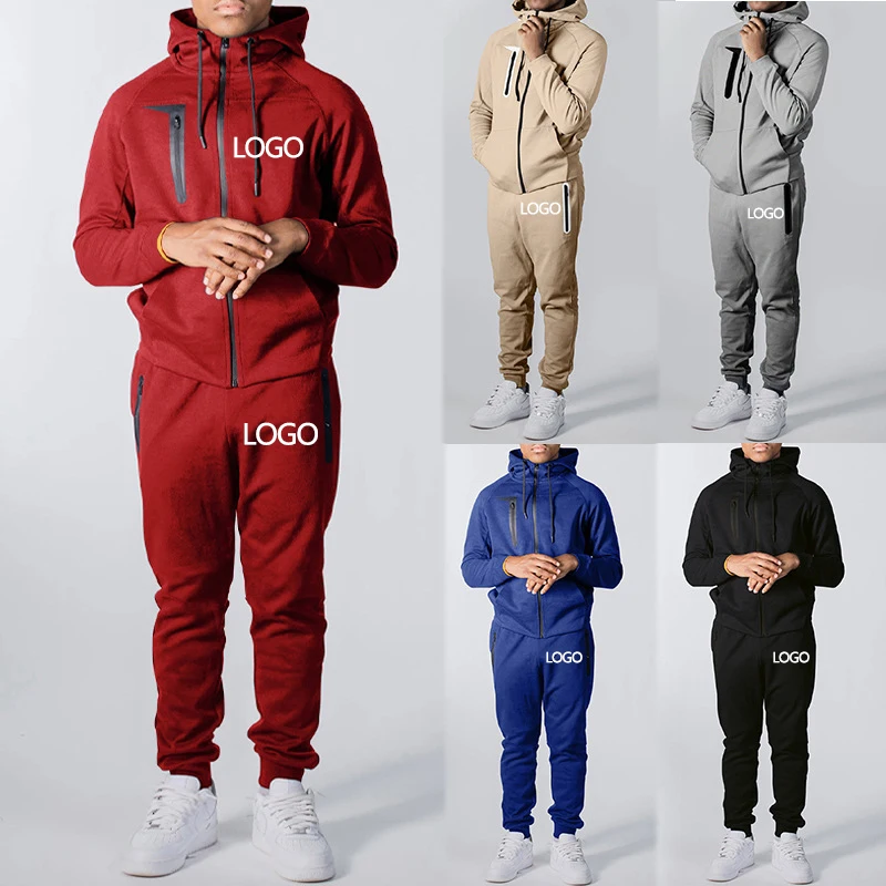 

2021 Custom Logo sweatsuit unisex hoodie and jogger set, Customized color