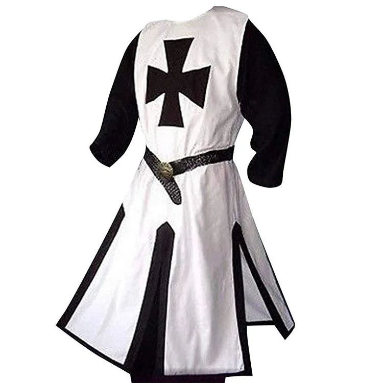 

Ecoparty Mens Halloween Medieval Crusader Knights Templar Renaissance Costumes Tunic Surcoat Warrior Cloak Cosplay Top