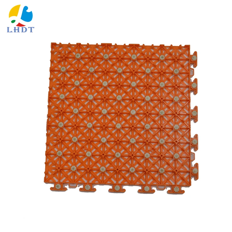 

High quality Linghan Sports flooring tiles PP origin material suspended interlock floor, 12 colors