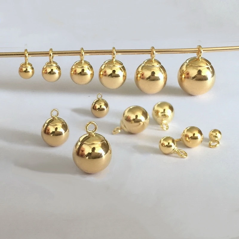 Excellent 14K Gold Filled Hanging Beads Drop DIY Jewelry Finding Accessories Necklace Ball Charm