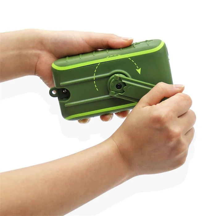 

10000mah Solar Hand Crank Power Bank with Led Light