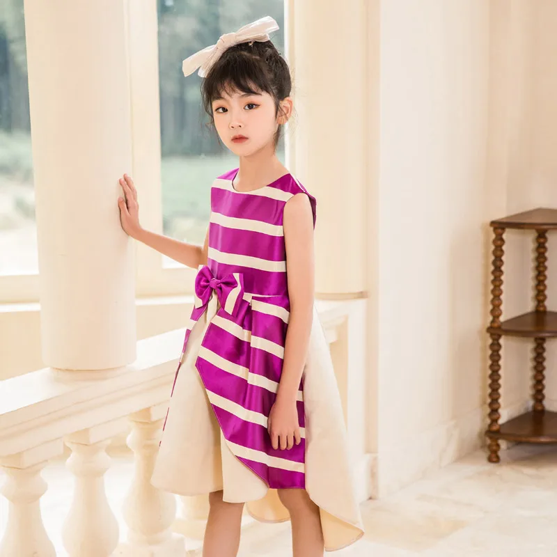 

Girls' dresses children's skirts spring striped princess dresses big children clothes home dresses skirts