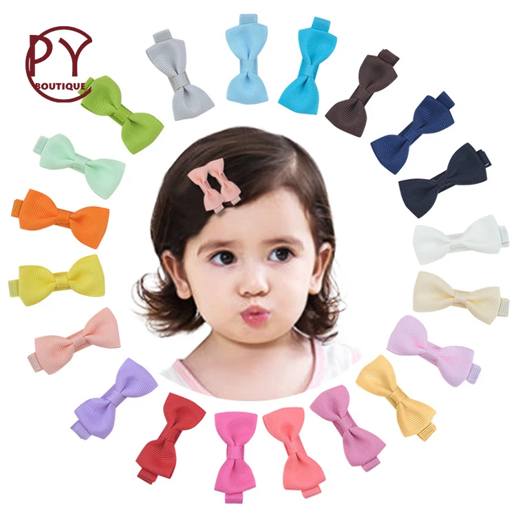 

Free Shipping 2021 new children kids hair bows baby small cute hair clip girl ribbon bow no hurt to hair, As pic