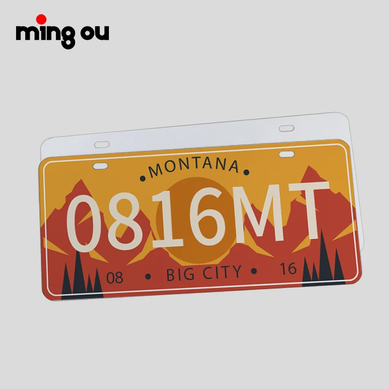 

Car Number License Plate Sublimation blank license plate 0.65mm 2 holes
