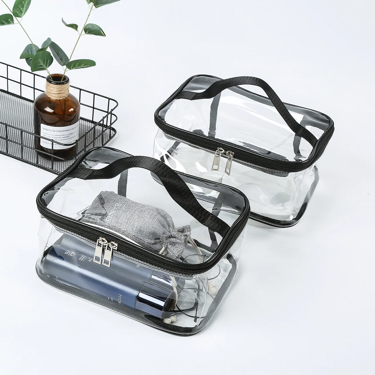 

New Portable Travel Multi-functional Storage bag Plastic packing bag Waterproof PVC Transparent Zipper Makeup Bag