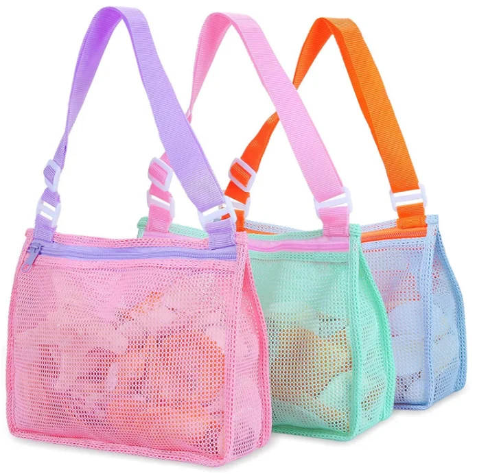 

Beach Toy Mesh Bag Kids Shell Collecting Bag for Holding Shells Beach Toys Sand Toys Swimming Accessories, Customizable