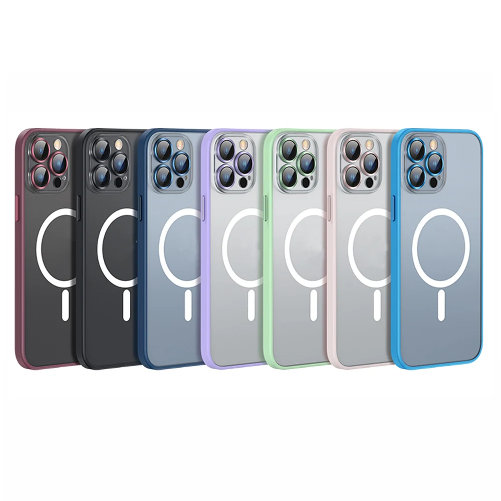

Camera Lens Protector Translucent Matte Back For Magsafe Magnetic Phone Cover For iPhone 11 12 13 Mini Pro Max Case