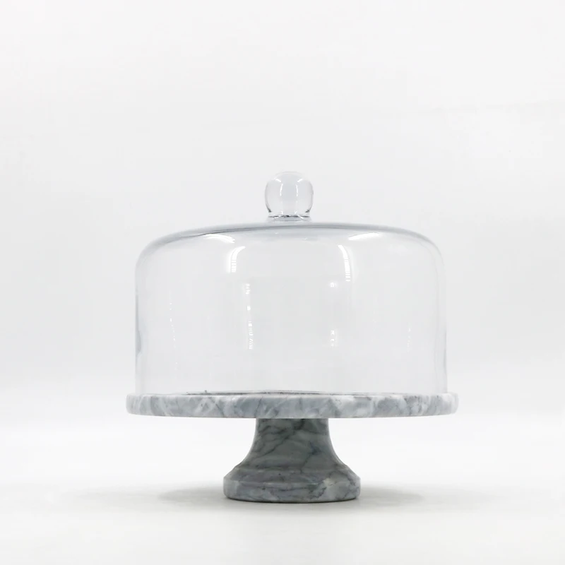 

Marble tray base glass dome cake cover Dust cover Wedding Cake stand