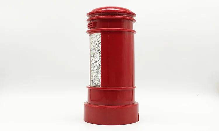 decoration water swirling glitter cool white pillar box snowman