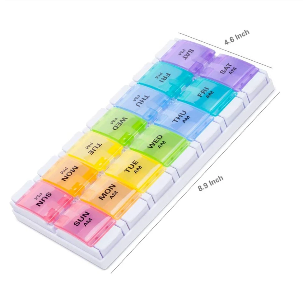 Pill Organizer 2 Times A Day,Easy Open Am Pm Pill Box With Push Open ...