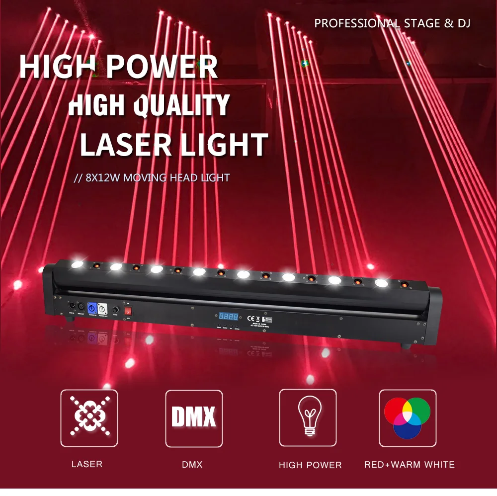 500mw 8 Eyes Projector Dmx Moving Head Red Laser + Led Beam Bar For ...