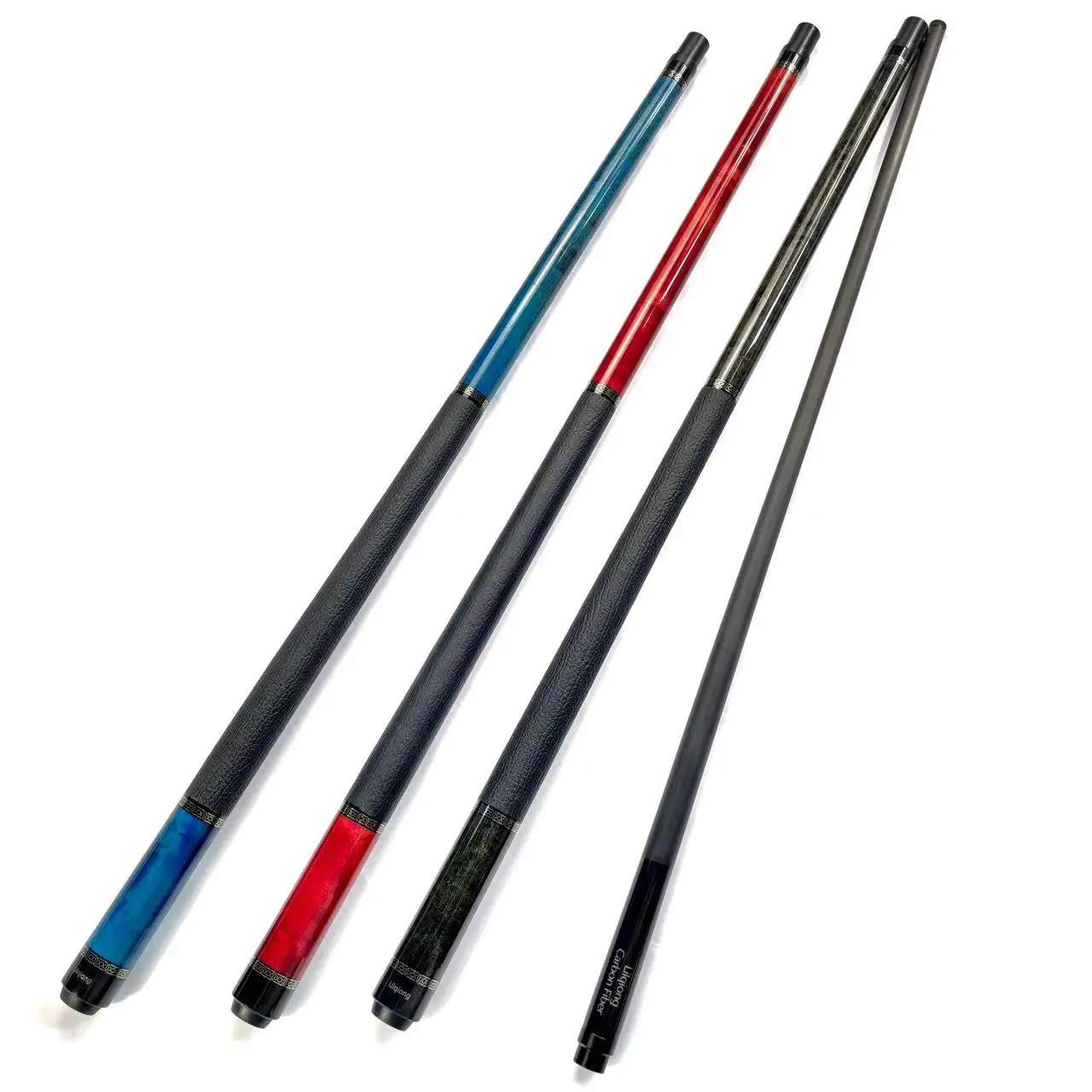 New Arrival Superior Quality High-tech Carbon Fiber Shaft Maple Wood Butt Muti-layers Tip  1/2 Split Billiard Pool Cue Stick
