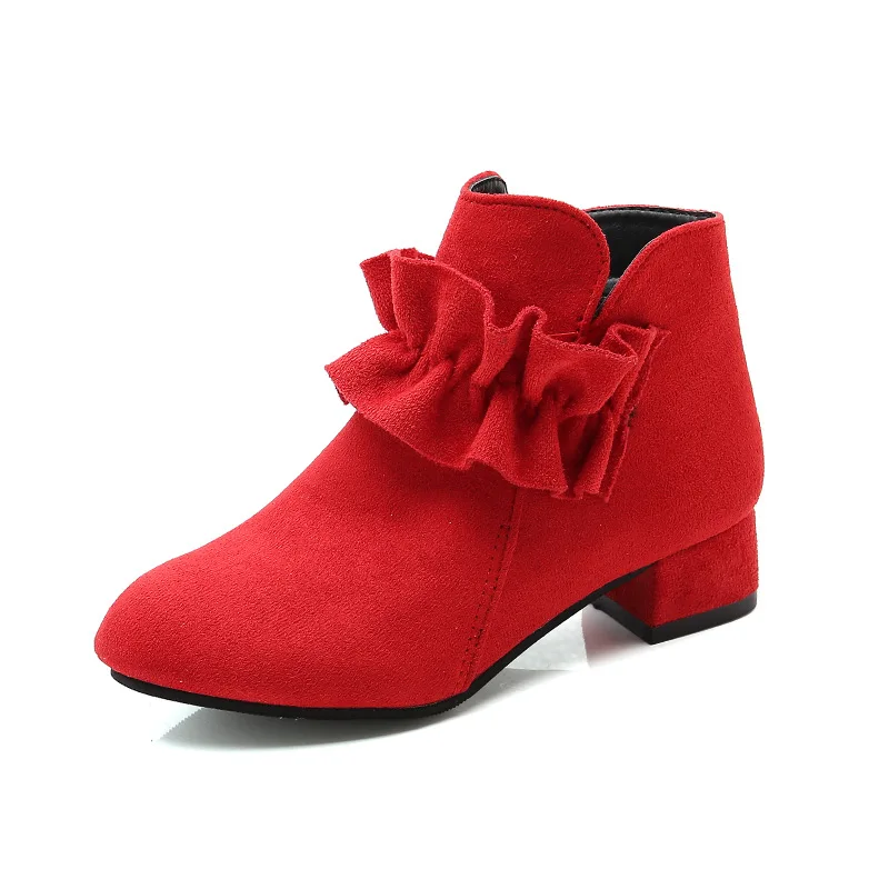 

Beautiful red princess girl high heel shoes for children, Red/black/pink