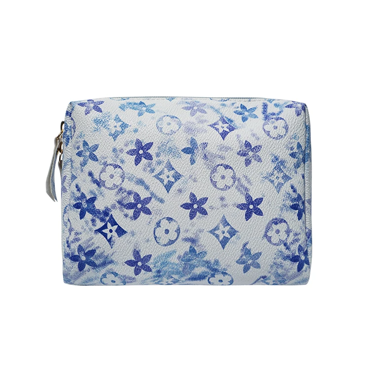 

Famous Pvc PU Luxury Cosmetic Bag With Printed Square Travel Bag Cosmetic Bags, 4 colors