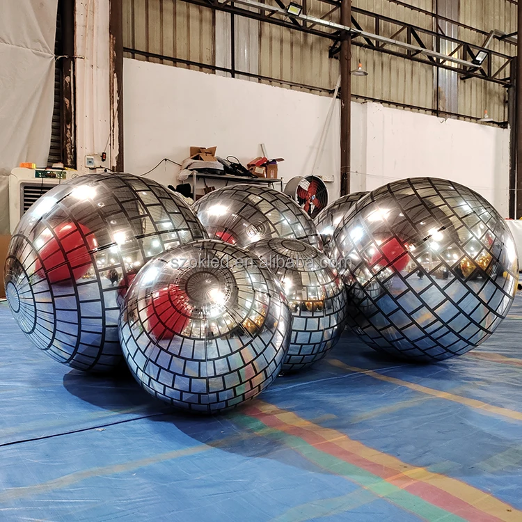 

inflatable costume 1M 2M 3M Inflatable Mirror Ball Giant Event Decoration PVC Floating Sphere Mirror Balloon Disco