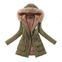 

New design warm long plus size double breast sur collar winter coat women