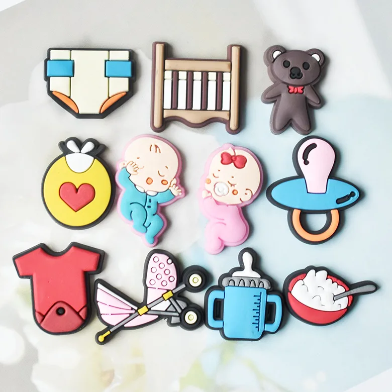 

Manufacturers wholesale soft PVC rubber cartoon children's daily use shoes lace charm clog decorative custom charm, As picture