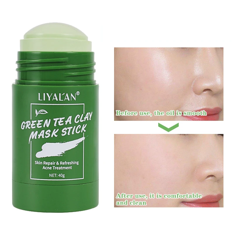 

Wholesale Green Tea Cleansing Clay Mask Purifying Anti Acne Green Musk Stick Whitening Solid Green Tea Mask Stick