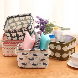 Image of Wholesale eco waterproof linen jute canvas toy basket handle foldable closet canasta de almacenamiento kitchen storage basket