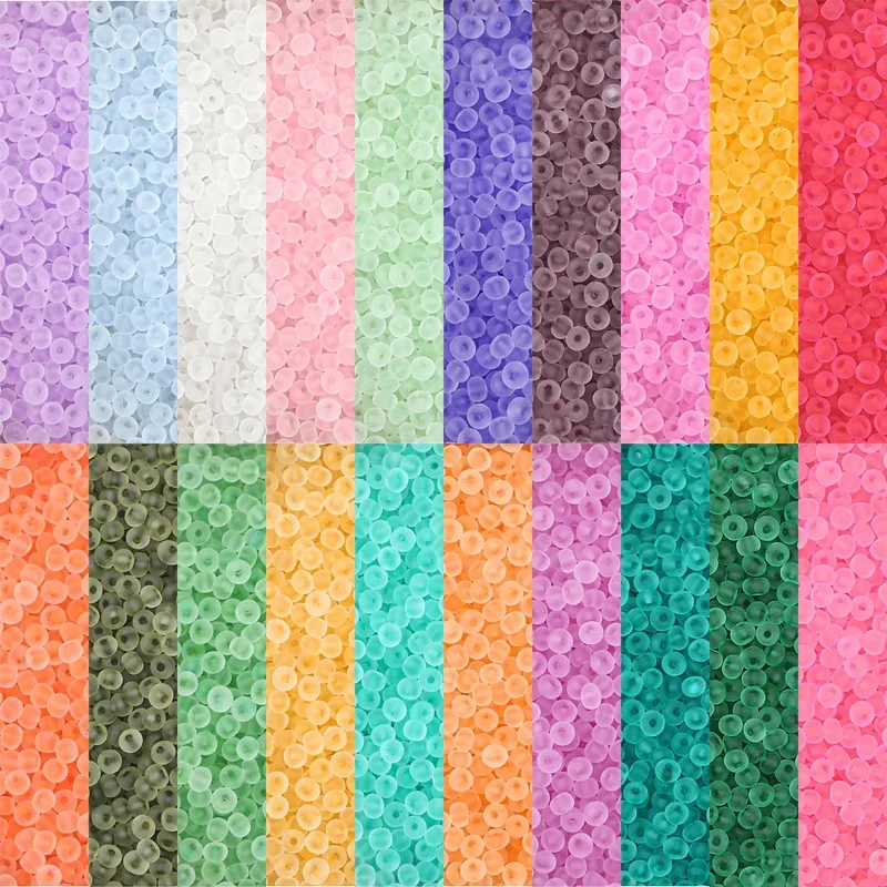 

2mm 3mm 4mm Macaron Candy Glass Beads Colorful Glass Rice Beads DIY Handmade Loose Beads