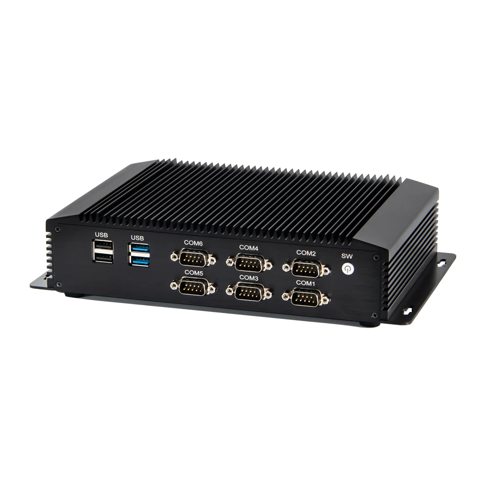 

Eglobal Wins10/Linux brother pc core i7 4500U industrial mini pc with rich parallel port 6 COM VGA HD GPIO rugged pc, Black