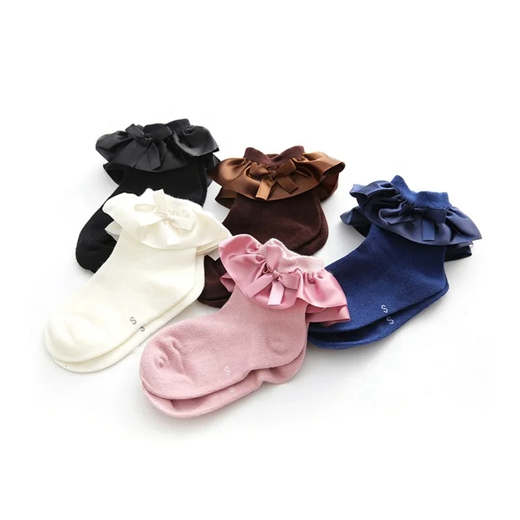 

wholesale mingzhi cute pink Baby Socks newborn kids Socks Baby Girl Socks With Bows
